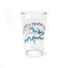 Clear glass pint glass with Mountain Island Lake graphic and compass rose.