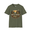 Bait & Tackle Fishing Lake Life T-Shirt | Rustic Lodge Cabin Mounted Bass Fishing Themed Bait Store Shirt