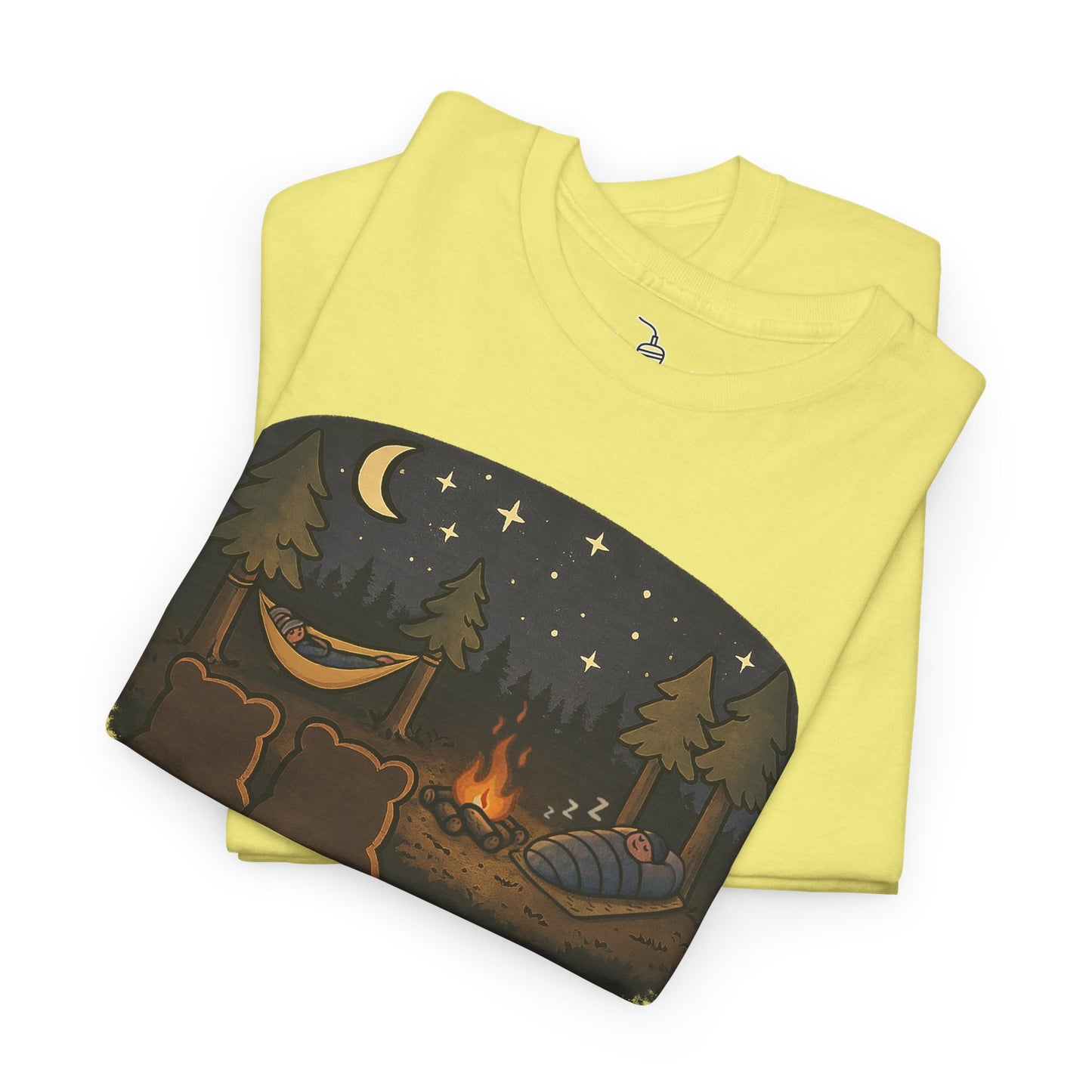 Campfire Bears Humor T-Shirt, People in Sleeping Bags are Bear Burritos and Tacos Joke, Camping Hiking Smores Bonfire Apparel