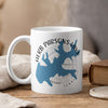 White mug with Herb Parsons Lake design and Tennessee text.