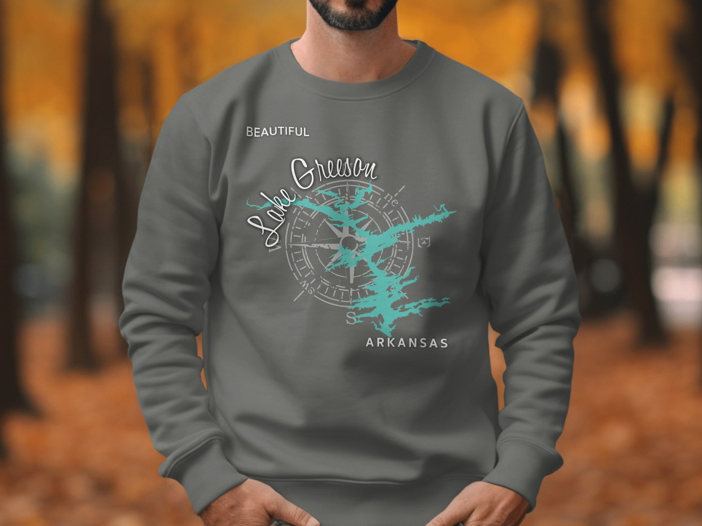 Lake Greeson Arkansas Map Design T-Shirt or Sweatshirt