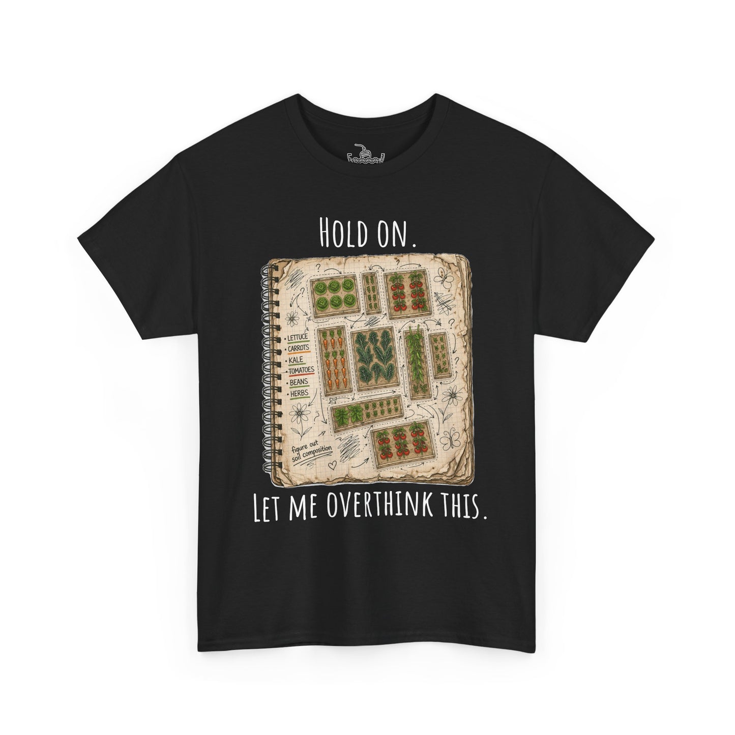 Garden Planning Shirt, Hold On Let Me Overthink This Gardening Humor, Planting Guide Map Drawing, Vegetable Garden Shirt