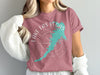 Pink t-shirt with turquoise Lake Las Vegas map over a compass rose design.