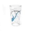 Glass with Great Sacandaga Lake map and compass design, New York.
