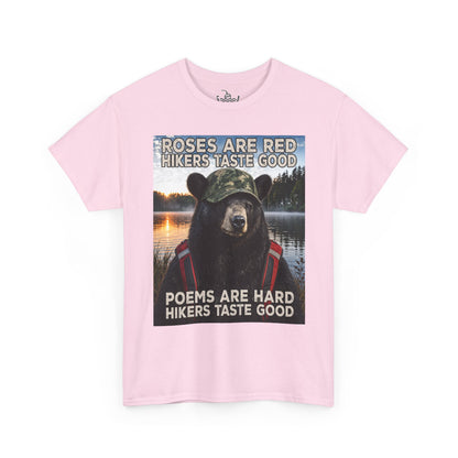 Hikers Taste Good Grizzly Bear Shirt | Hiking Tee Humor for Camping and Weekend Adventures