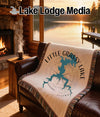Fringed blanket with Little Grassy Lake map design and "Illinois" text.