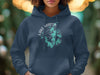 Navy blue hoodie with Lake Martin Alabama compass design