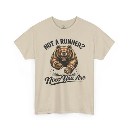Running Shirt Kodiak Bear Not a Runner Now You Are Tee | Funny Tee for 5k and 10k Races | Walking Aerobics Workout Shirt