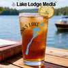 Glass of iced tea with a lemon slice, featuring a compass and Washington state map graphic.