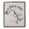 Woven blanket featuring Deep Creek Lake Maryland shape over a compass rose.