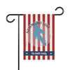 Garden flag with red and white stripes, featuring Newfound Lake outline and "The Smith Family".