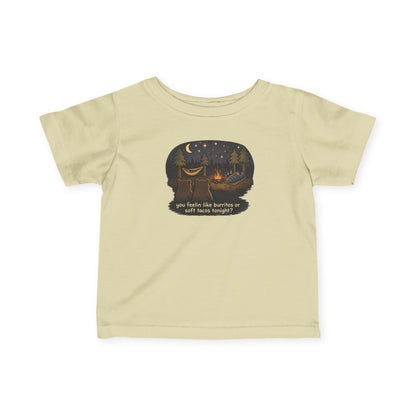 Campfire Bears Humor Baby Toddler Shirt, People in Sleeping Bags are Bear Burritos and Tacos Joke, Camping Smores Shirt