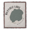 Buffalo Lake, Minnesota blanket with lake outline and compass rose.