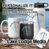 Mug, tumbler, bottle, and coaster with Hemlock Lake compass design.