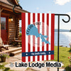 Clear Lake California garden flag with red and white stripes, personalized for The Smith Family.