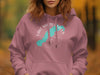 Pink hoodie with "Lake Marble Falls Texas" text and compass design.
