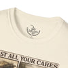 Fly Fishing Cast All Your Cares Upon the Lord Scripture T-Shirt | 1 Peter 5:7 Bible Verse for Fisherman, Father's Day