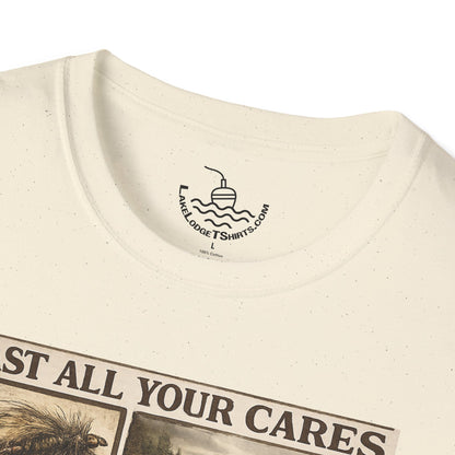 Fly Fishing Cast All Your Cares Upon the Lord Scripture T-Shirt | 1 Peter 5:7 Bible Verse for Fisherman, Father's Day