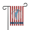 Garden flag with red and white stripes, featuring "Long Pond Lake New Hampshire" and "The Smith Family".