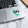 Wappapello Life sticker on laptop keyboard
