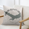 Pillow with Harlan County Lake map and "NEBRASKA" text