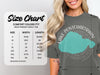 Comfort Colors 1717 size chart for heavyweight adult tee with measurements in inches.
