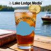 Glass of iced tea with lemon and Louisiana map design.