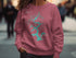 Rose sweatshirt with Lake Fort Gibson, Oklahoma map graphic.