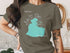 T-shirt featuring turquoise map of Lake St. Clair, Michigan.