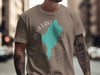 Brown t-shirt with a teal Alta Lake outline and compass rose design.