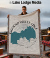 Blanket with "Diamond Valley Lake California" text and map graphic.