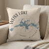 Weiss Lake Alabama map pillow with compass design.