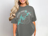 T-shirt with Logan Martin Lake map and compass graphic in white and teal.