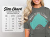 Comfort Colors 1717 heavyweight adult tee size chart with width and length measurements.