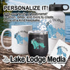 Personalizable Marco Island themed mug, tumbler, water bottle, and coaster set.