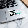 Sam Rayburn Life sticker with outline of Lake Sam Rayburn.