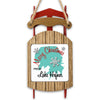 Sled ornament with "Merry Christmas FROM Lake Hefner" and snowflakes.