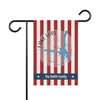 Garden flag with red and white stripes, Lake Lure map, compass, and "The Smith Family."