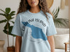 Light blue t-shirt with Catalina Island map graphic and compass rose.