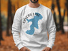 White sweatshirt with Canobie Lake New Hampshire map design and compass rose.