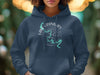 Navy hoodie with Lake Granbury Texas map and compass design on front.