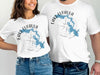 White t-shirts with "Lake Eufaula Oklahoma" and a compass map graphic.