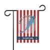 Red and white striped garden flag with Lake Las Vegas map and "The Smith Family" text.