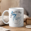 White mug with "Cave Run Lake Kentucky" and map design.