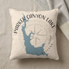 Decorative pillow featuring Parker Canyon Lake Arizona map and compass rose design.
