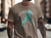 Tan t-shirt with Longview Lake Missouri graphic and compass rose design.