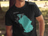 Black t-shirt with "Beautiful Lake George Florida" map graphic.