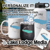 Mug, tumbler, and water bottle with "Oneida Lake" design and personalization text.