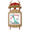 Sled ornament with "Merry Christmas From Keechelus Lake" text and snowflakes.