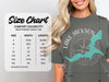 Comfort Colors 1717 heavyweight adult tee size chart featuring Lake Jackson map design.